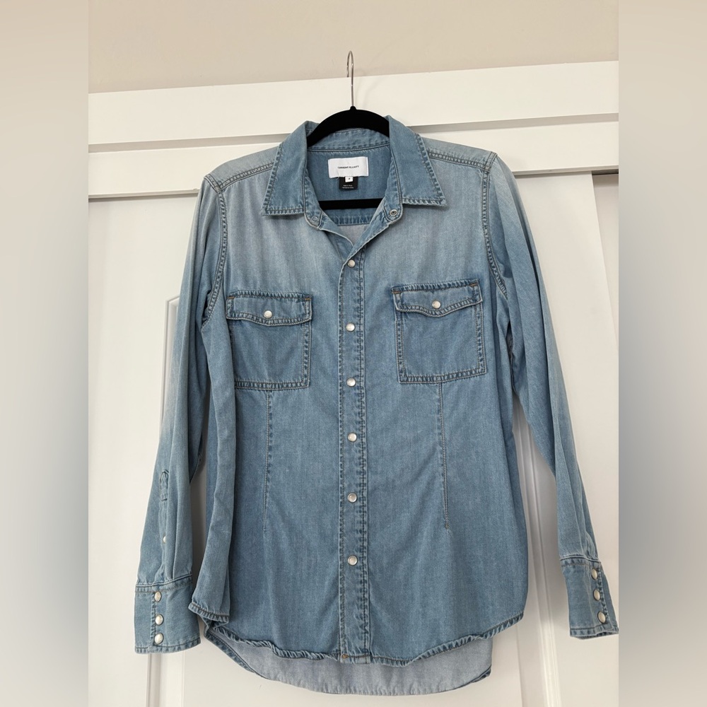 Current/Elliott Light Blue Denim Button-Up Shirt